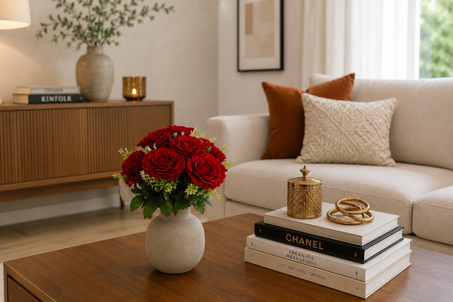 Buquê de Rosas Artificiais com 9 Flores