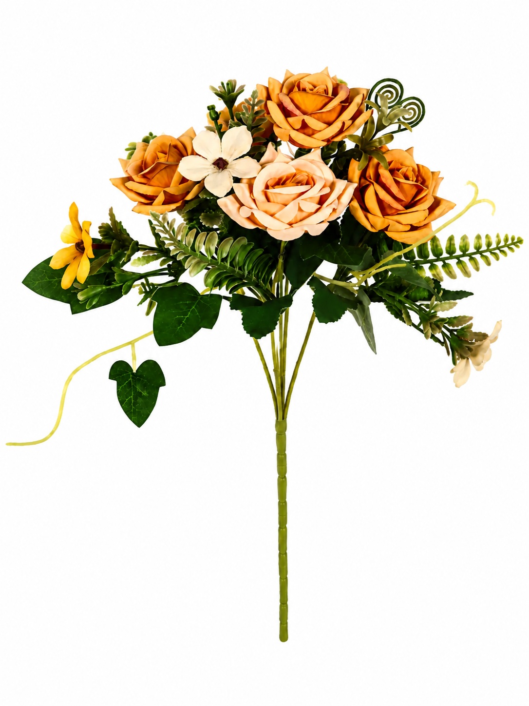 Mini Buquê de Flores Rosas com 5 Flores - 28cm